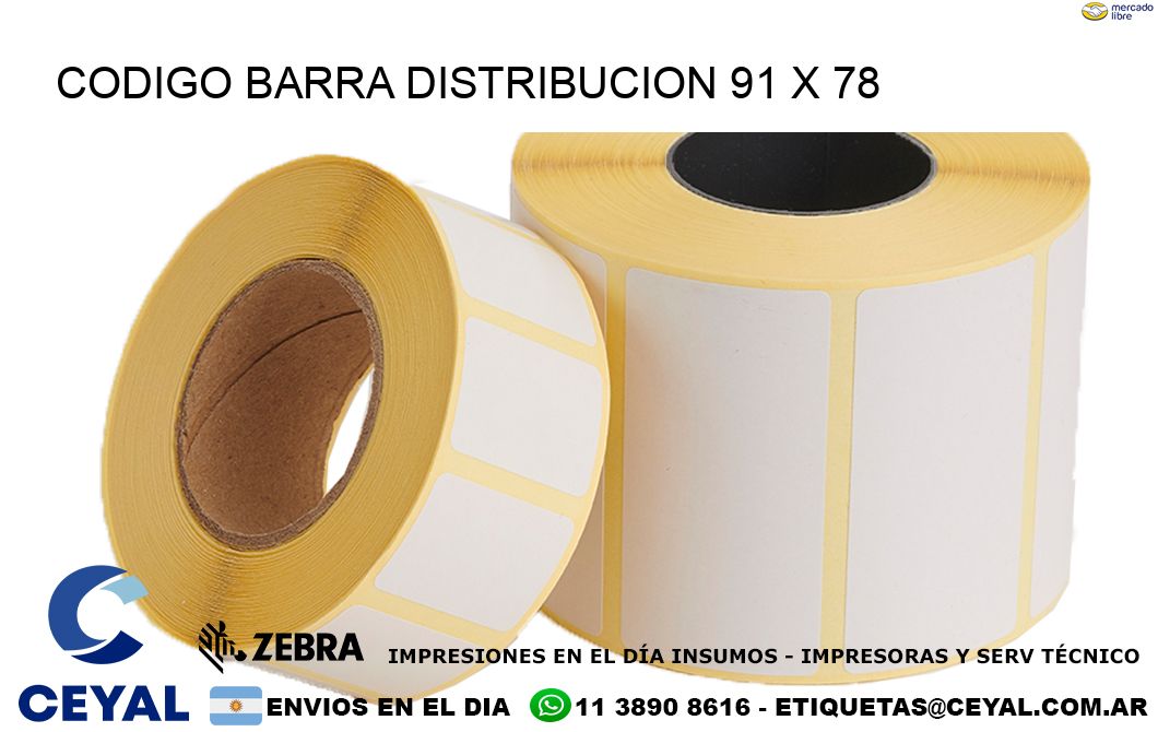 CODIGO BARRA DISTRIBUCION 91 x 78