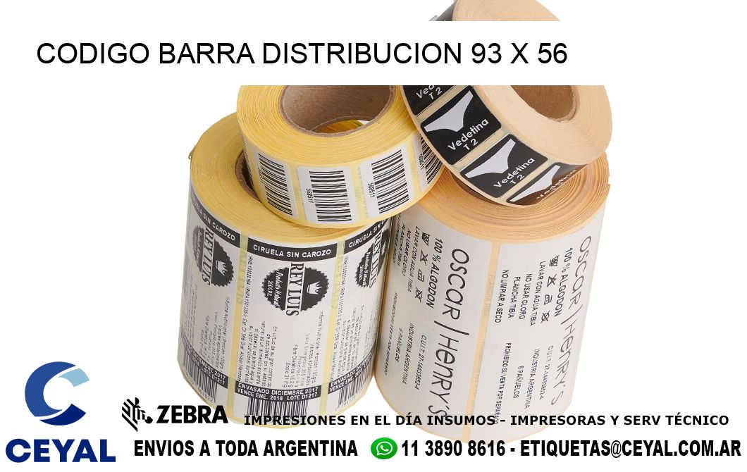 CODIGO BARRA DISTRIBUCION 93 x 56