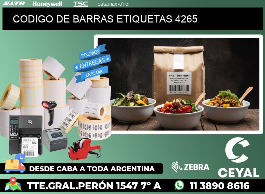 CODIGO DE BARRAS ETIQUETAS 4265