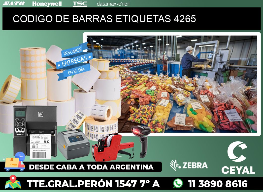 CODIGO DE BARRAS ETIQUETAS 4265