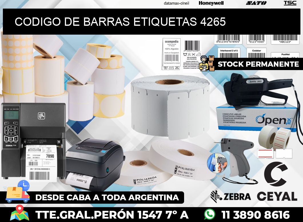 CODIGO DE BARRAS ETIQUETAS 4265