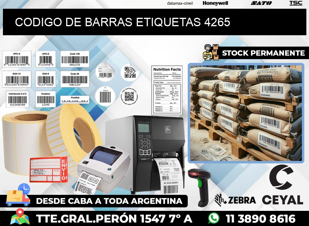 CODIGO DE BARRAS ETIQUETAS 4265