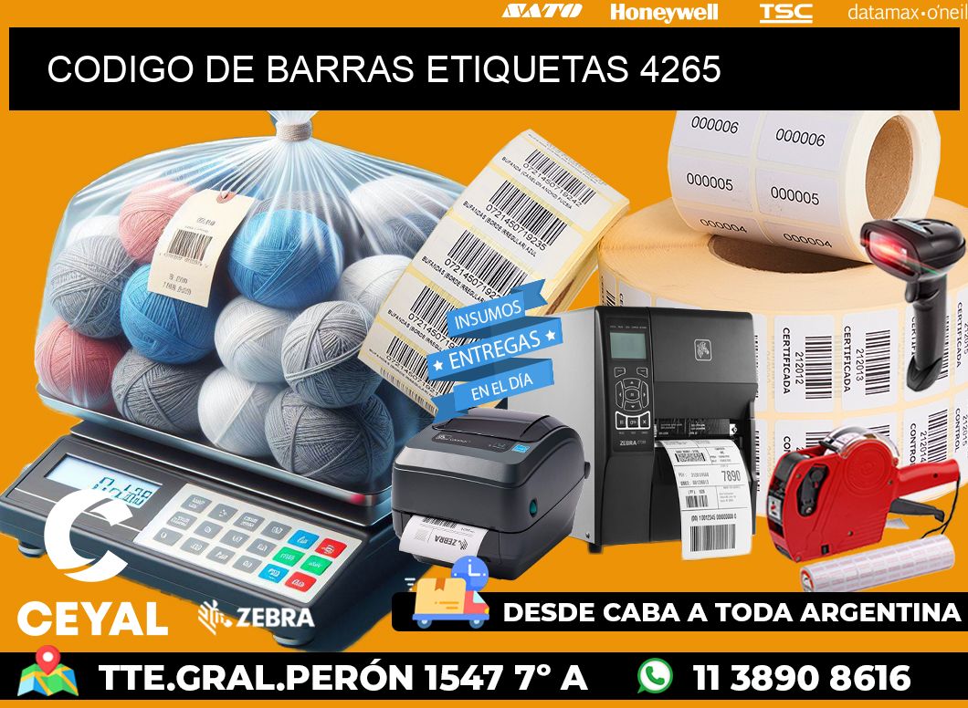CODIGO DE BARRAS ETIQUETAS 4265