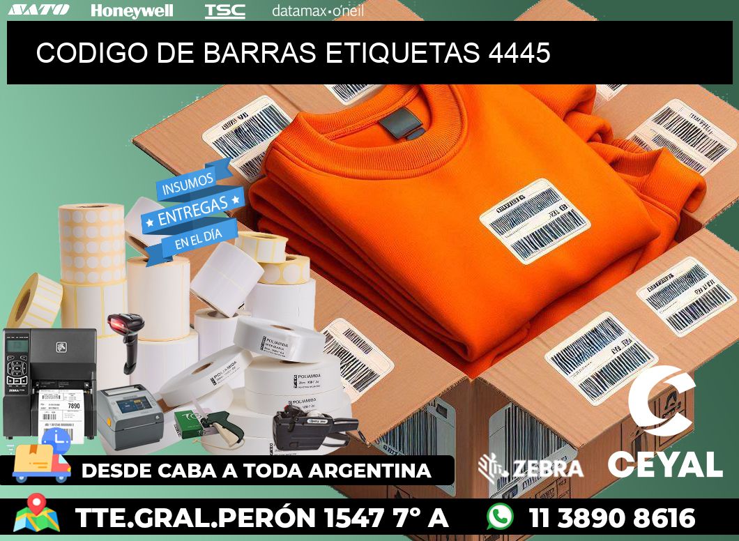 CODIGO DE BARRAS ETIQUETAS 4445