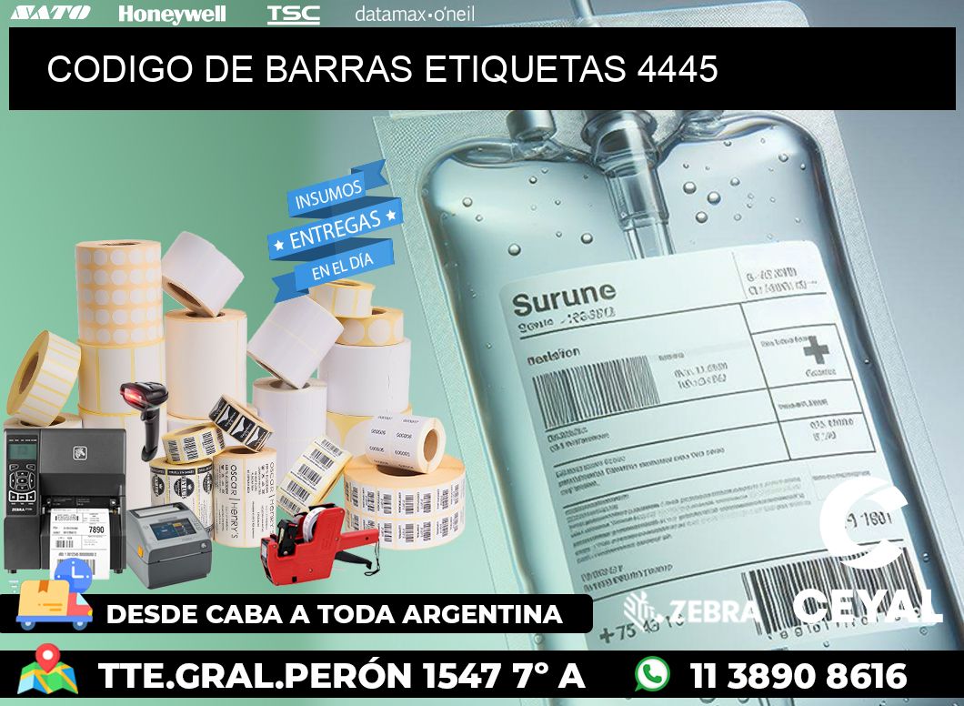 CODIGO DE BARRAS ETIQUETAS 4445