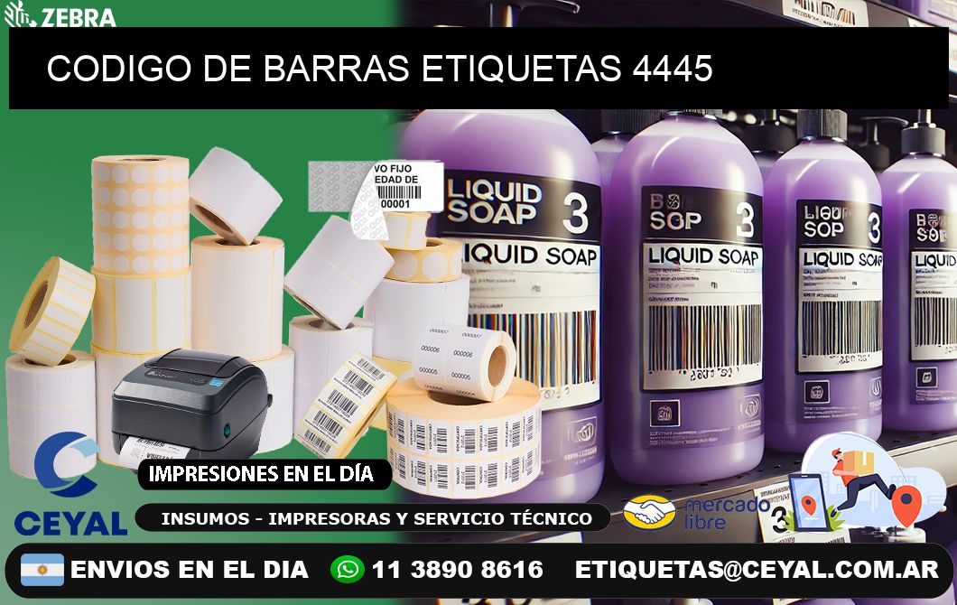 CODIGO DE BARRAS ETIQUETAS 4445