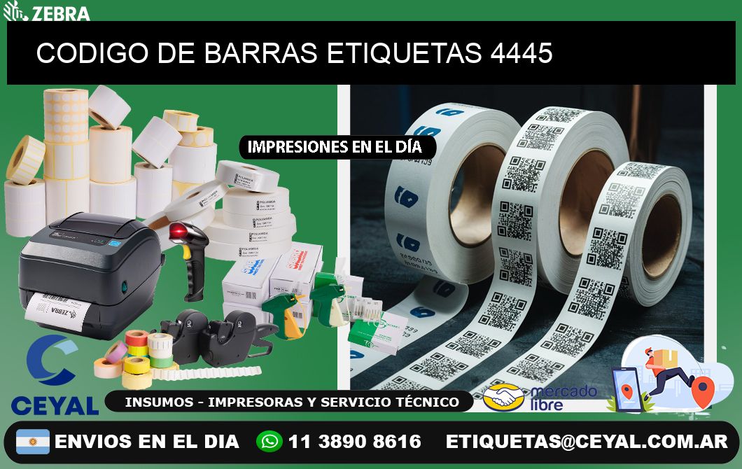 CODIGO DE BARRAS ETIQUETAS 4445
