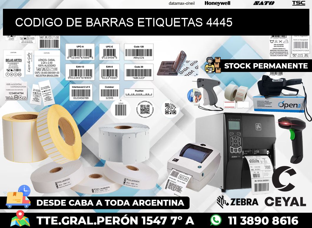 CODIGO DE BARRAS ETIQUETAS 4445