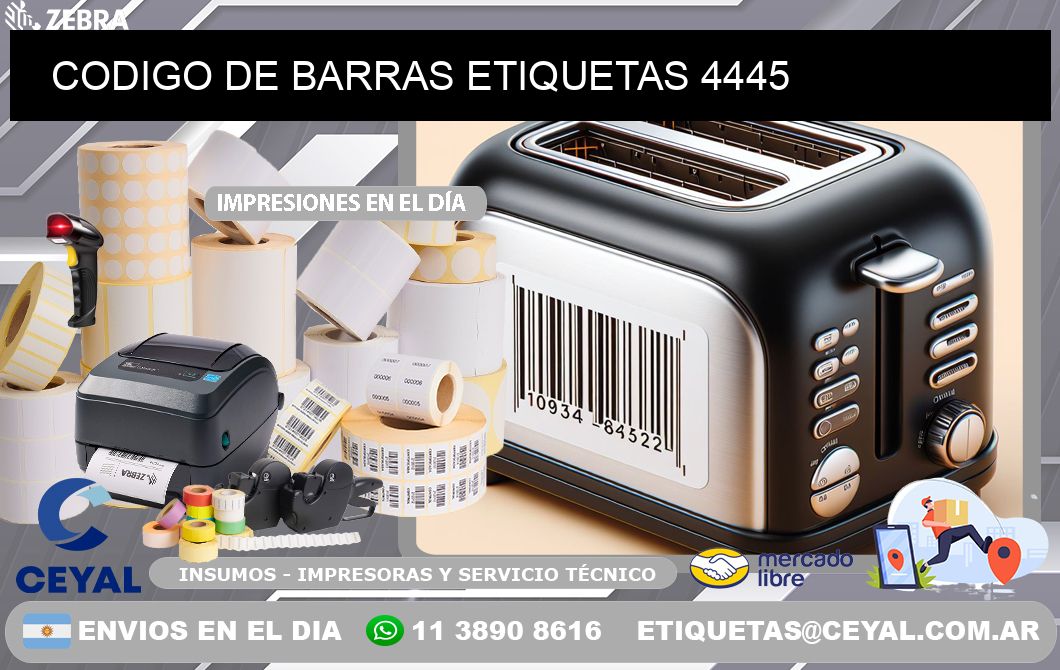 CODIGO DE BARRAS ETIQUETAS 4445