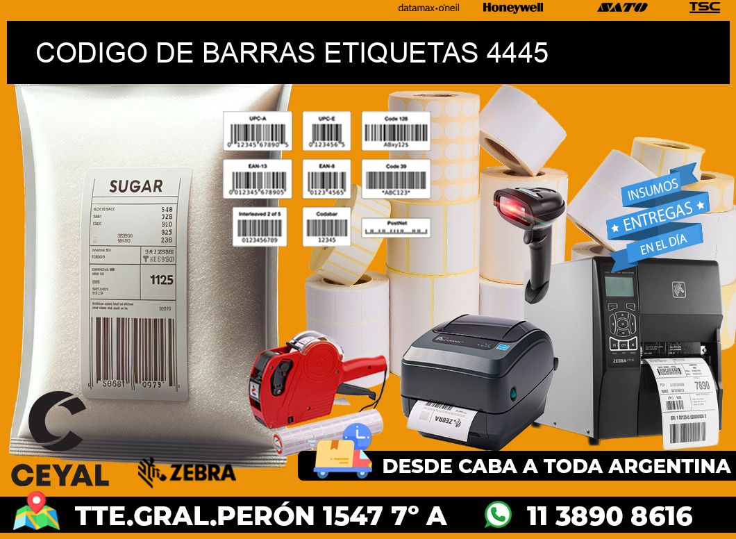 CODIGO DE BARRAS ETIQUETAS 4445