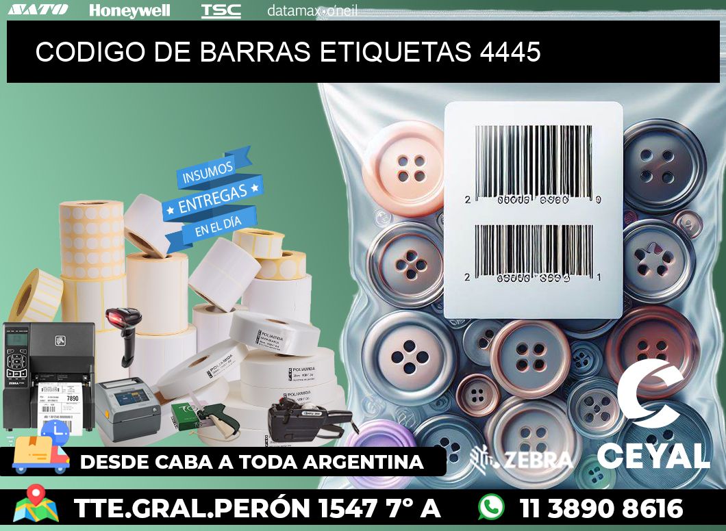 CODIGO DE BARRAS ETIQUETAS 4445