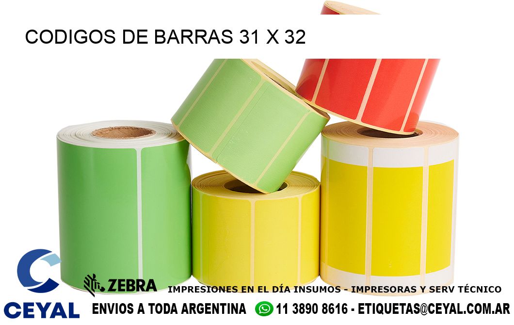 CODIGOS DE BARRAS 31 x 32