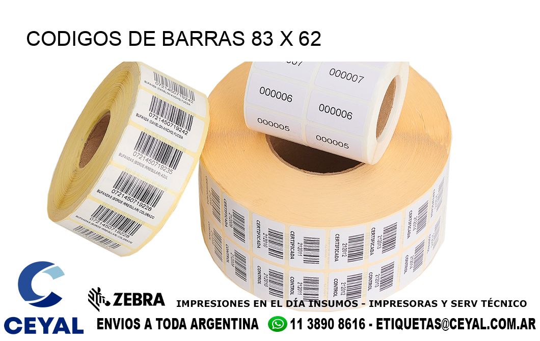 CODIGOS DE BARRAS 83 x 62