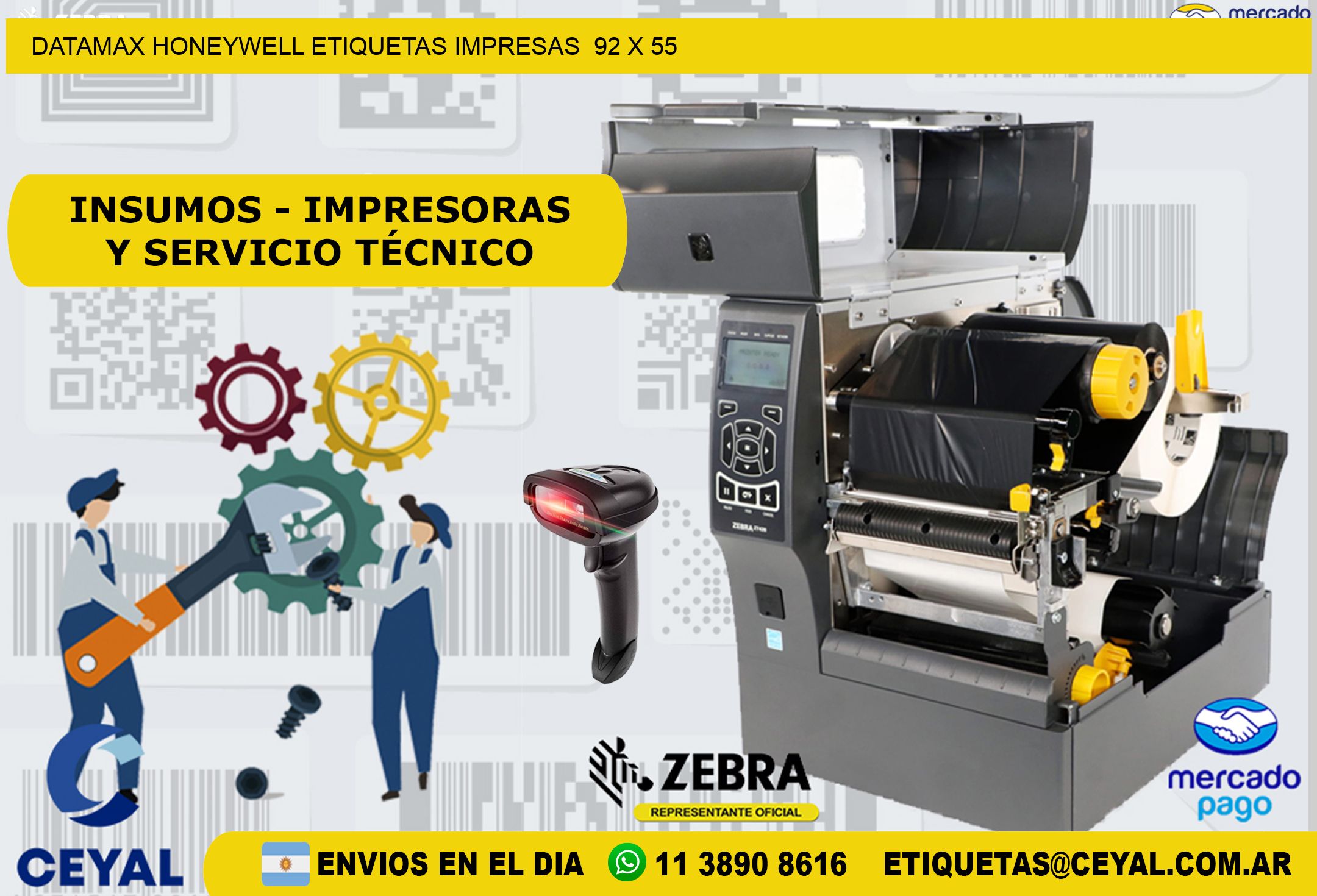 DATAMAX HONEYWELL ETIQUETAS IMPRESAS  92 x 55