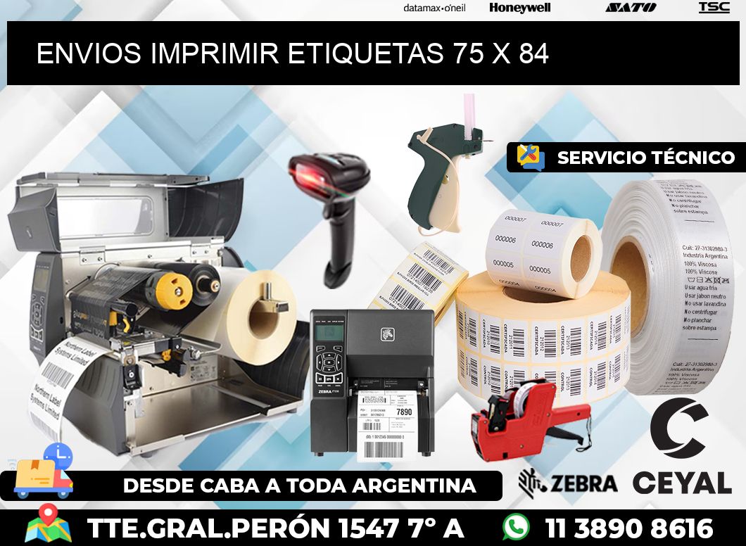 ENVIOS IMPRIMIR ETIQUETAS 75 x 84