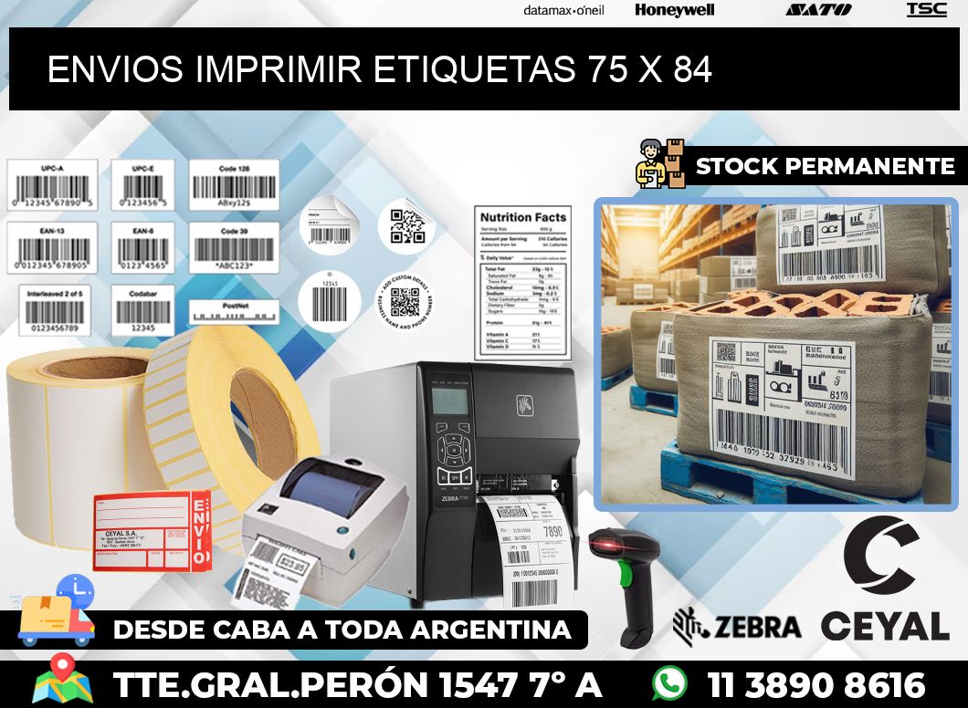 ENVIOS IMPRIMIR ETIQUETAS 75 x 84