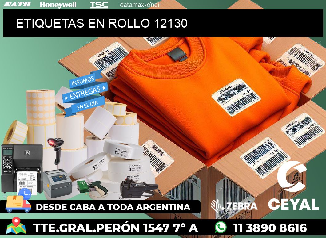 ETIQUETAS EN ROLLO 12130