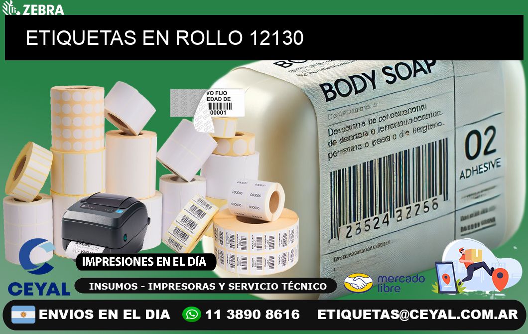 ETIQUETAS EN ROLLO 12130