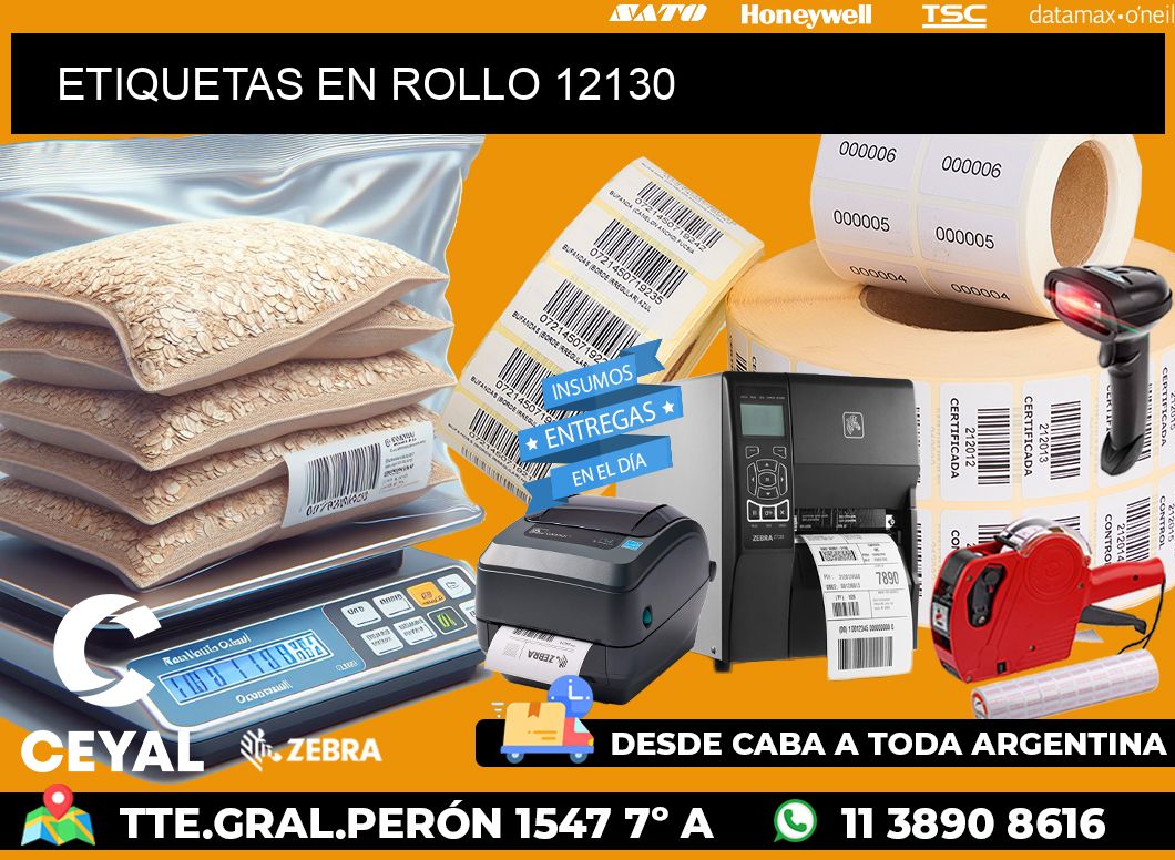 ETIQUETAS EN ROLLO 12130
