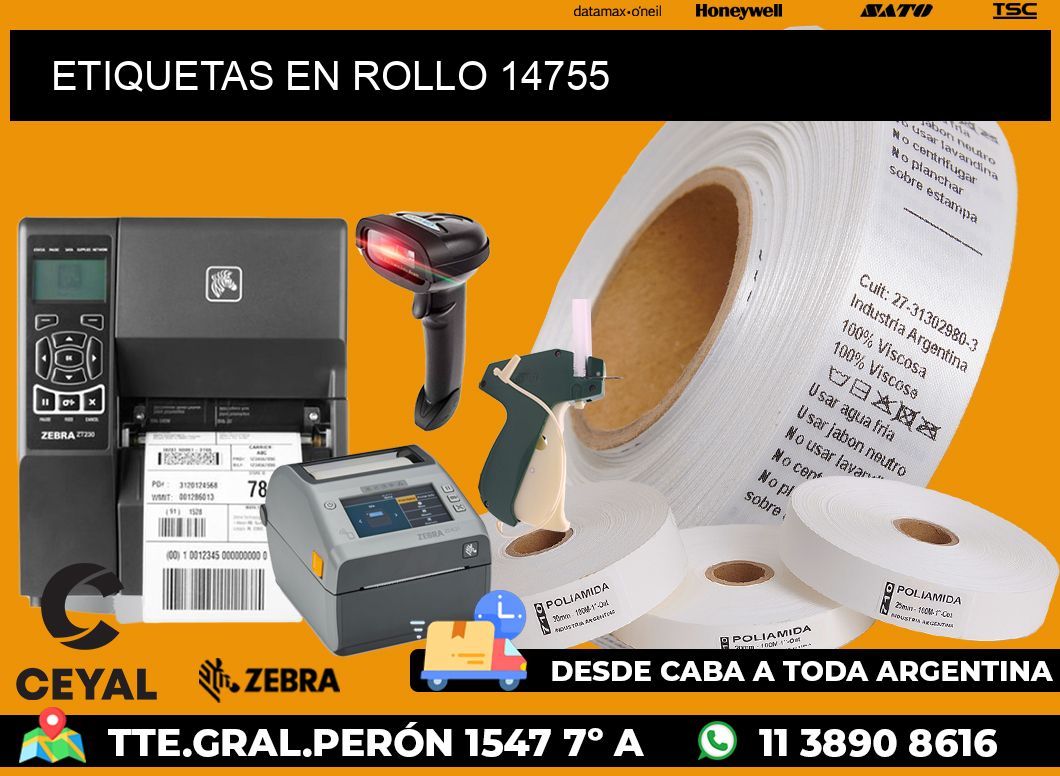 ETIQUETAS EN ROLLO 14755