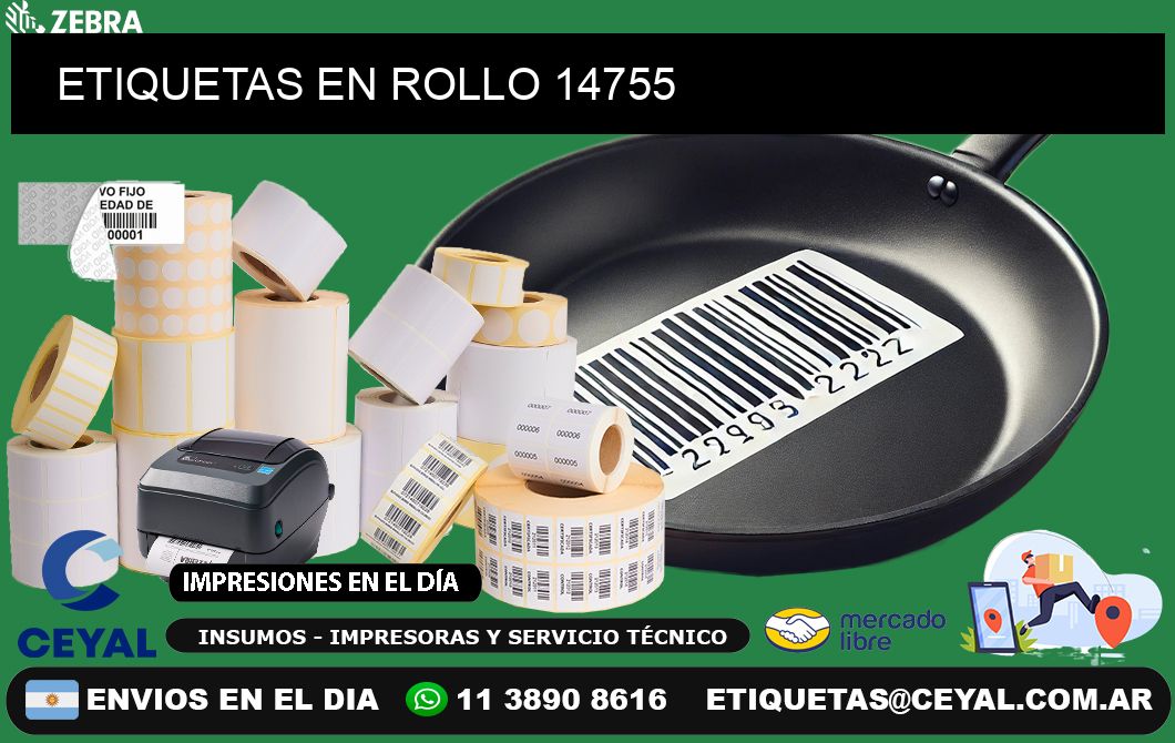 ETIQUETAS EN ROLLO 14755