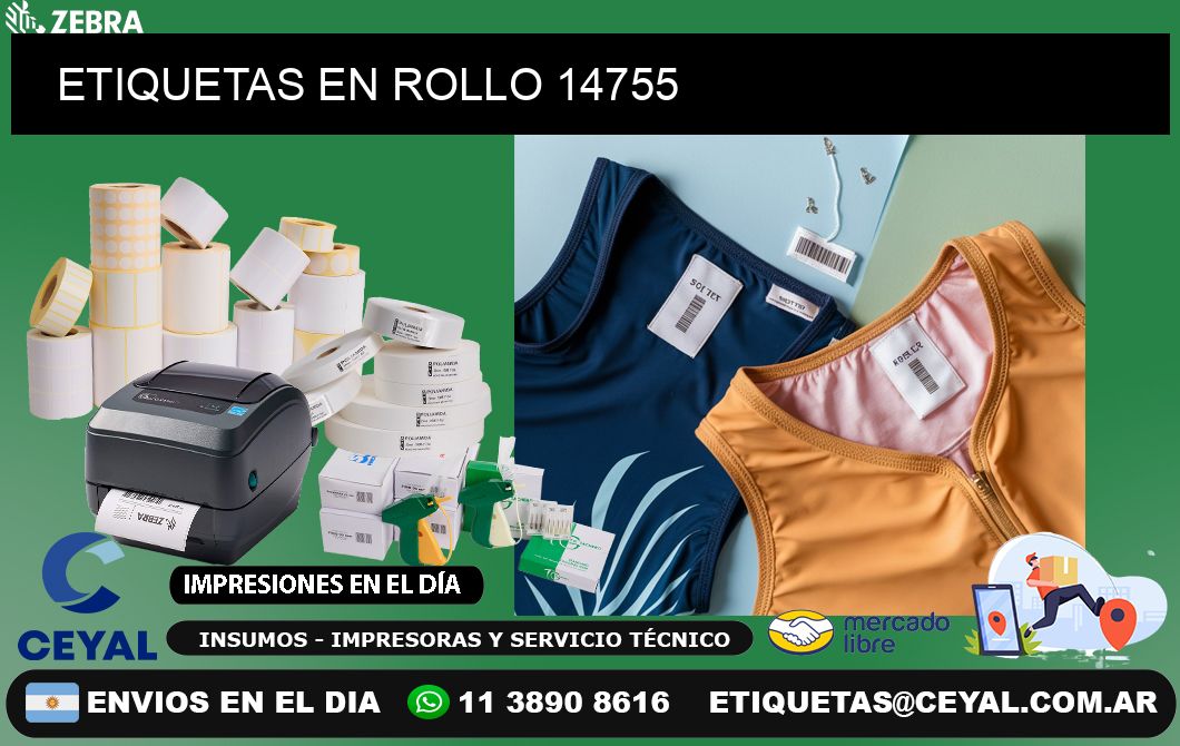 ETIQUETAS EN ROLLO 14755