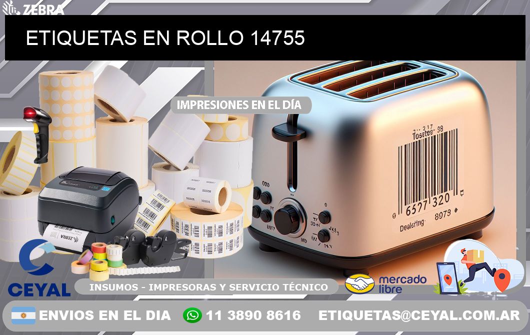 ETIQUETAS EN ROLLO 14755