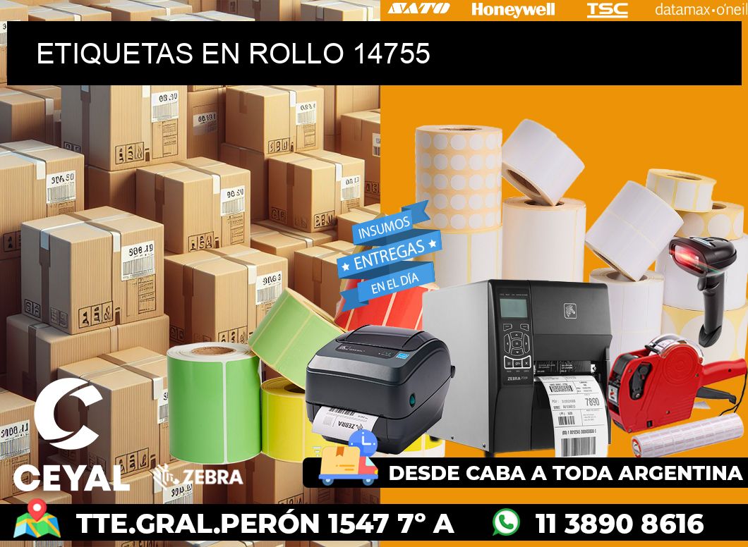 ETIQUETAS EN ROLLO 14755