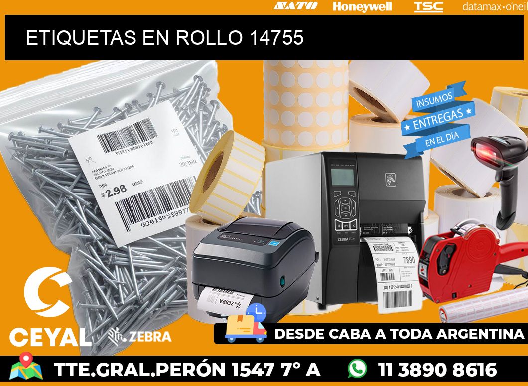 ETIQUETAS EN ROLLO 14755