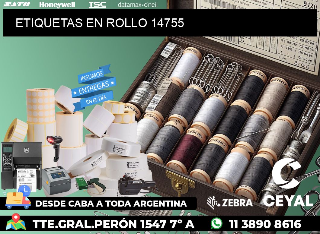 ETIQUETAS EN ROLLO 14755