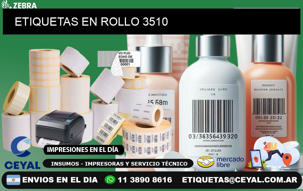 ETIQUETAS EN ROLLO 3510