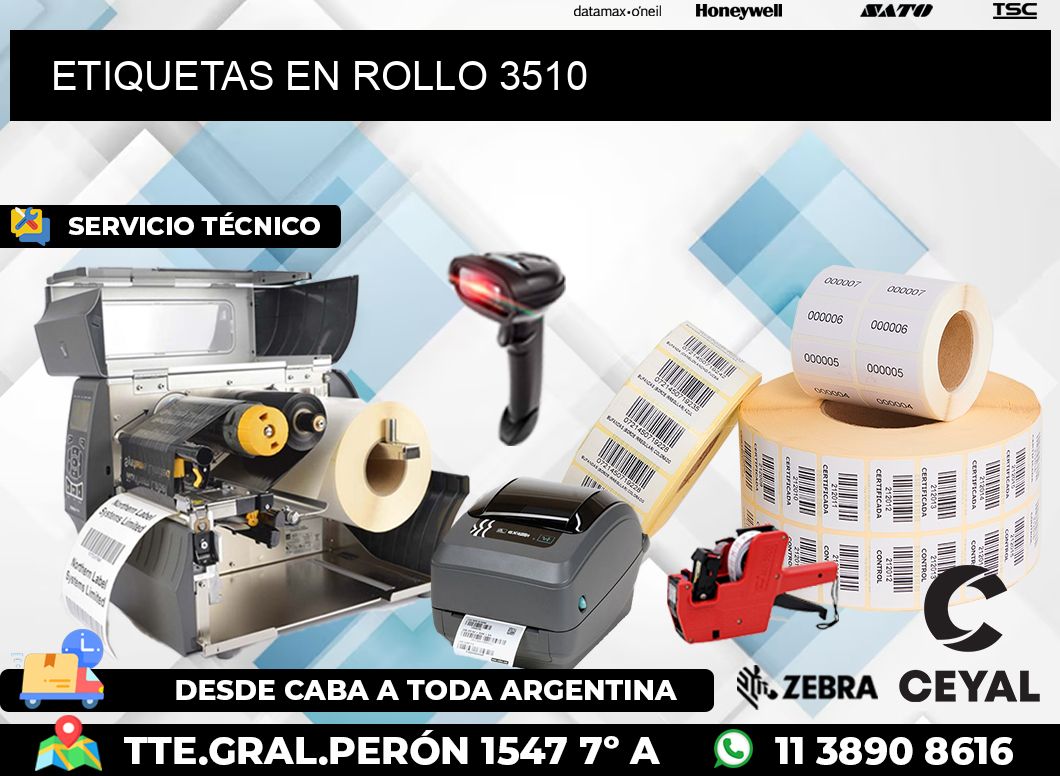 ETIQUETAS EN ROLLO 3510