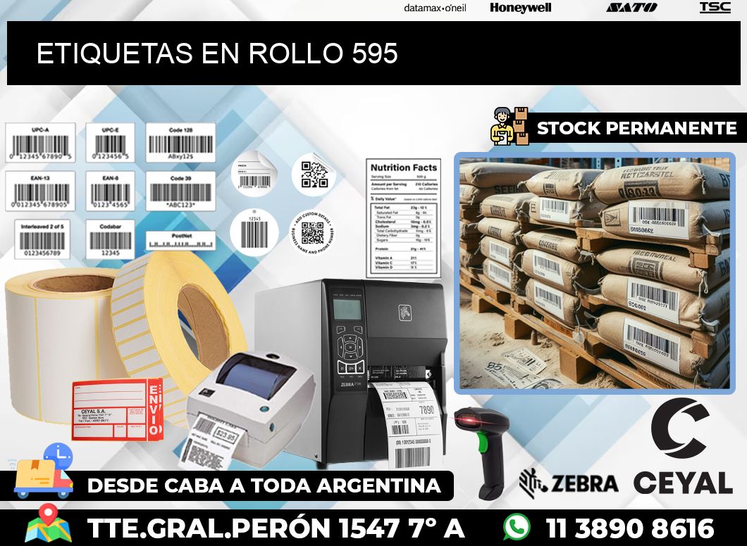 ETIQUETAS EN ROLLO 595