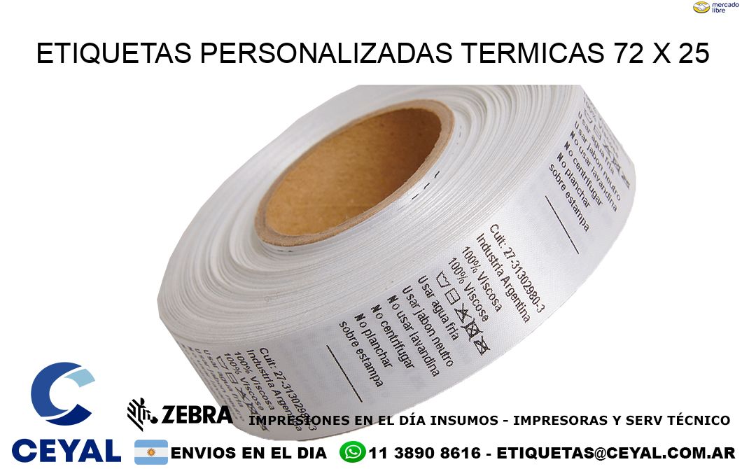 ETIQUETAS PERSONALIZADAS TERMICAS 72 x 25