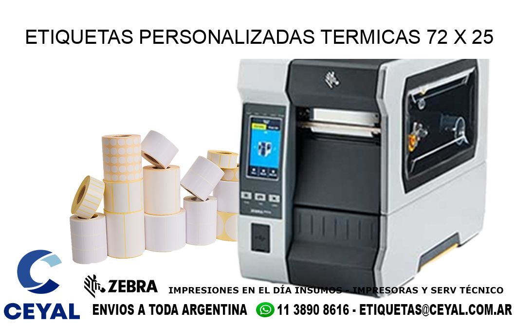 ETIQUETAS PERSONALIZADAS TERMICAS 72 x 25