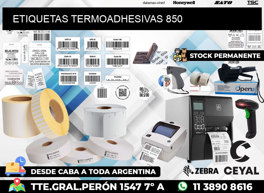 ETIQUETAS TERMOADHESIVAS 850