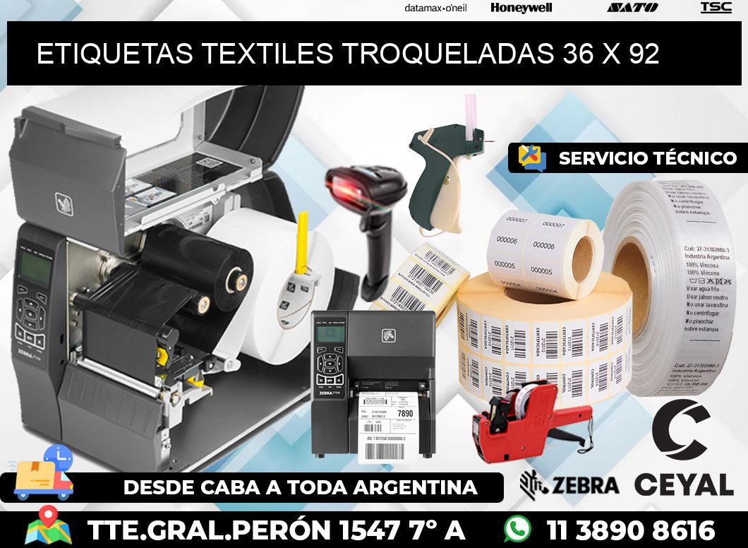 ETIQUETAS TEXTILES TROQUELADAS 36 x 92