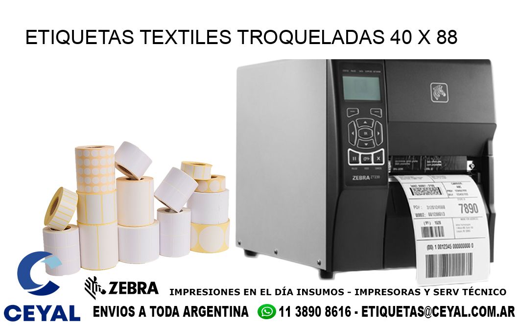 ETIQUETAS TEXTILES TROQUELADAS 40 x 88