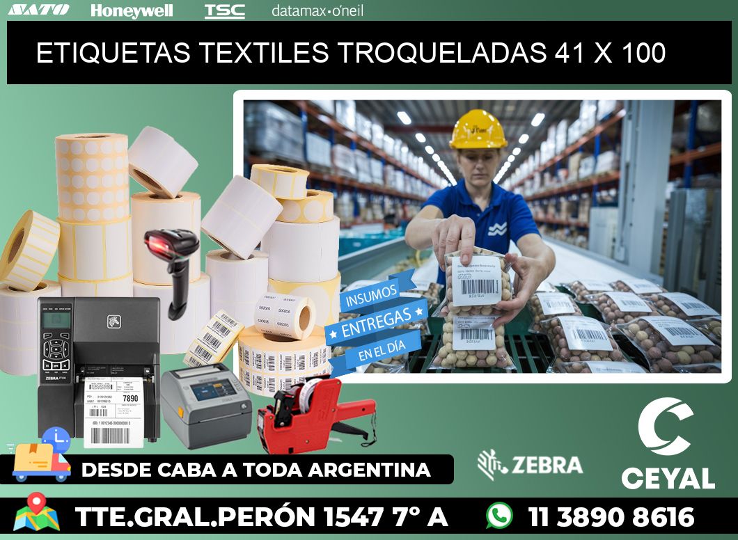ETIQUETAS TEXTILES TROQUELADAS 41 x 100