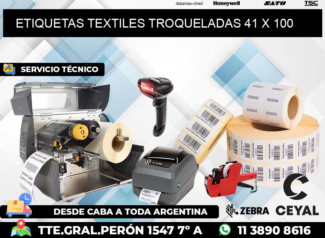 ETIQUETAS TEXTILES TROQUELADAS 41 x 100