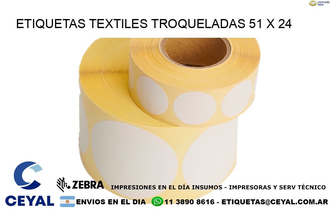 ETIQUETAS TEXTILES TROQUELADAS 51 x 24