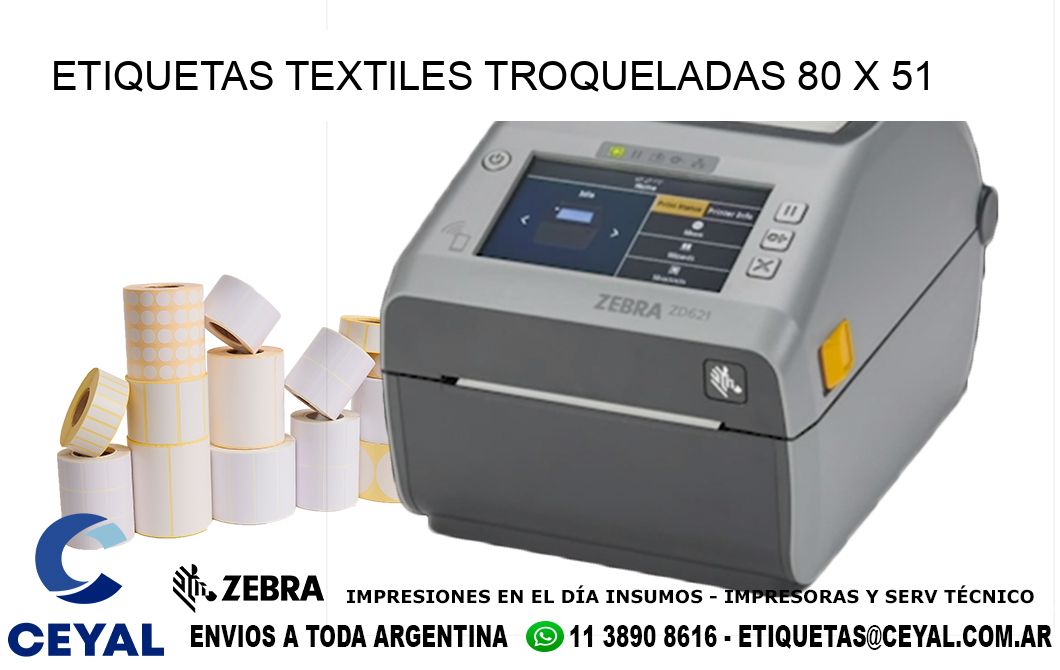 ETIQUETAS TEXTILES TROQUELADAS 80 x 51