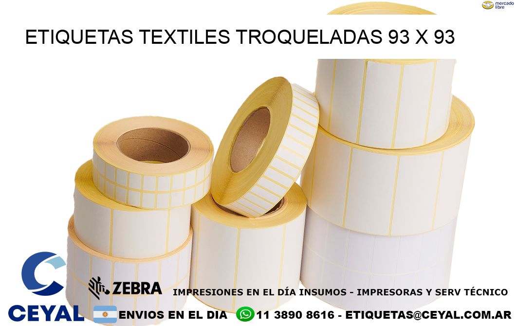 ETIQUETAS TEXTILES TROQUELADAS 93 x 93