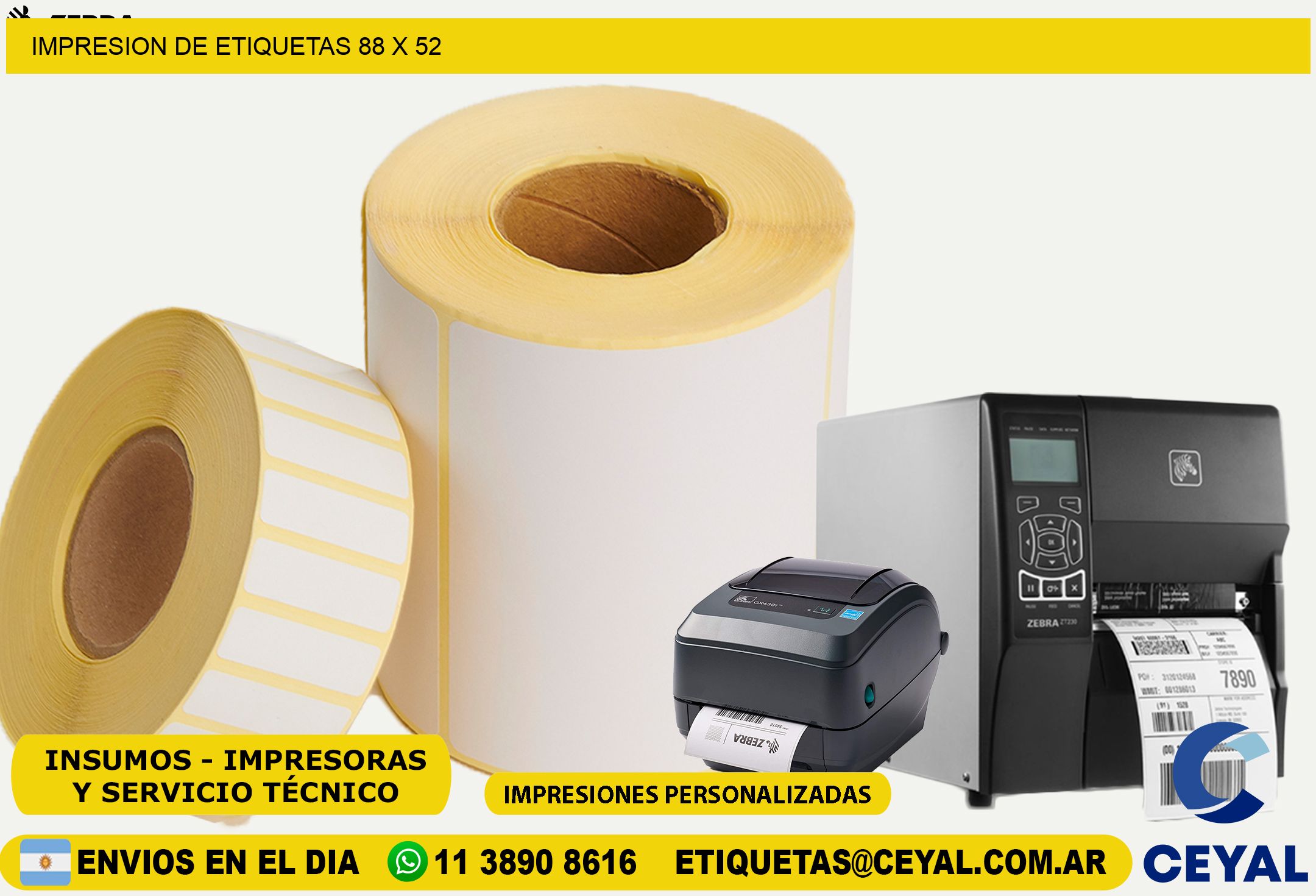 IMPRESION DE ETIQUETAS 88 x 52