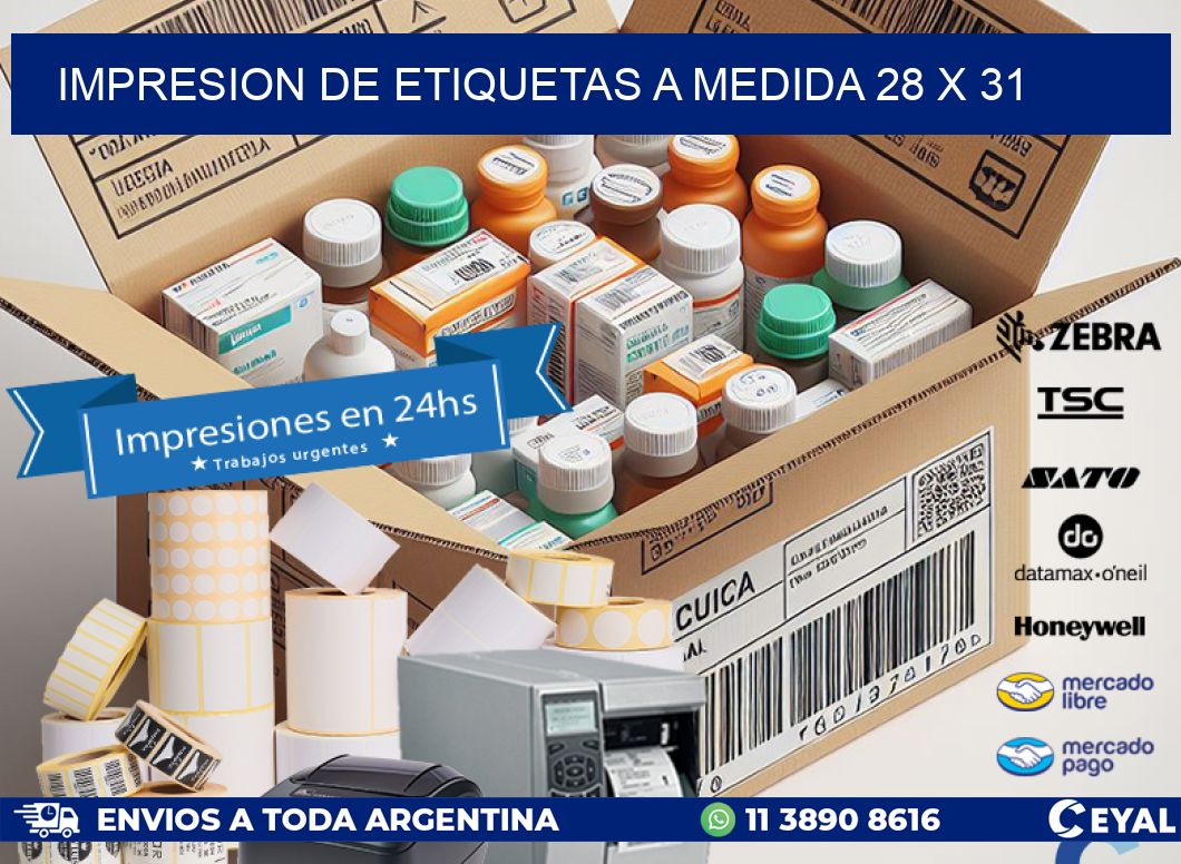 IMPRESION DE ETIQUETAS A MEDIDA 28 x 31