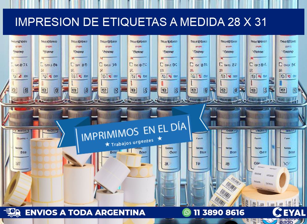IMPRESION DE ETIQUETAS A MEDIDA 28 x 31