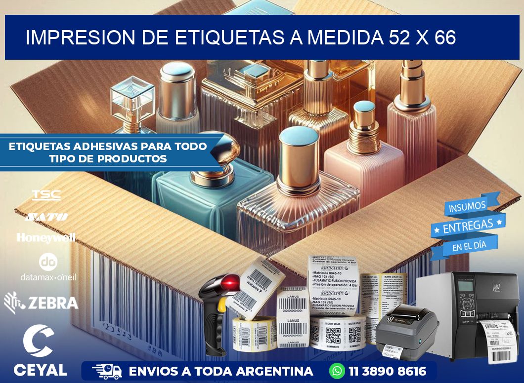 IMPRESION DE ETIQUETAS A MEDIDA 52 x 66