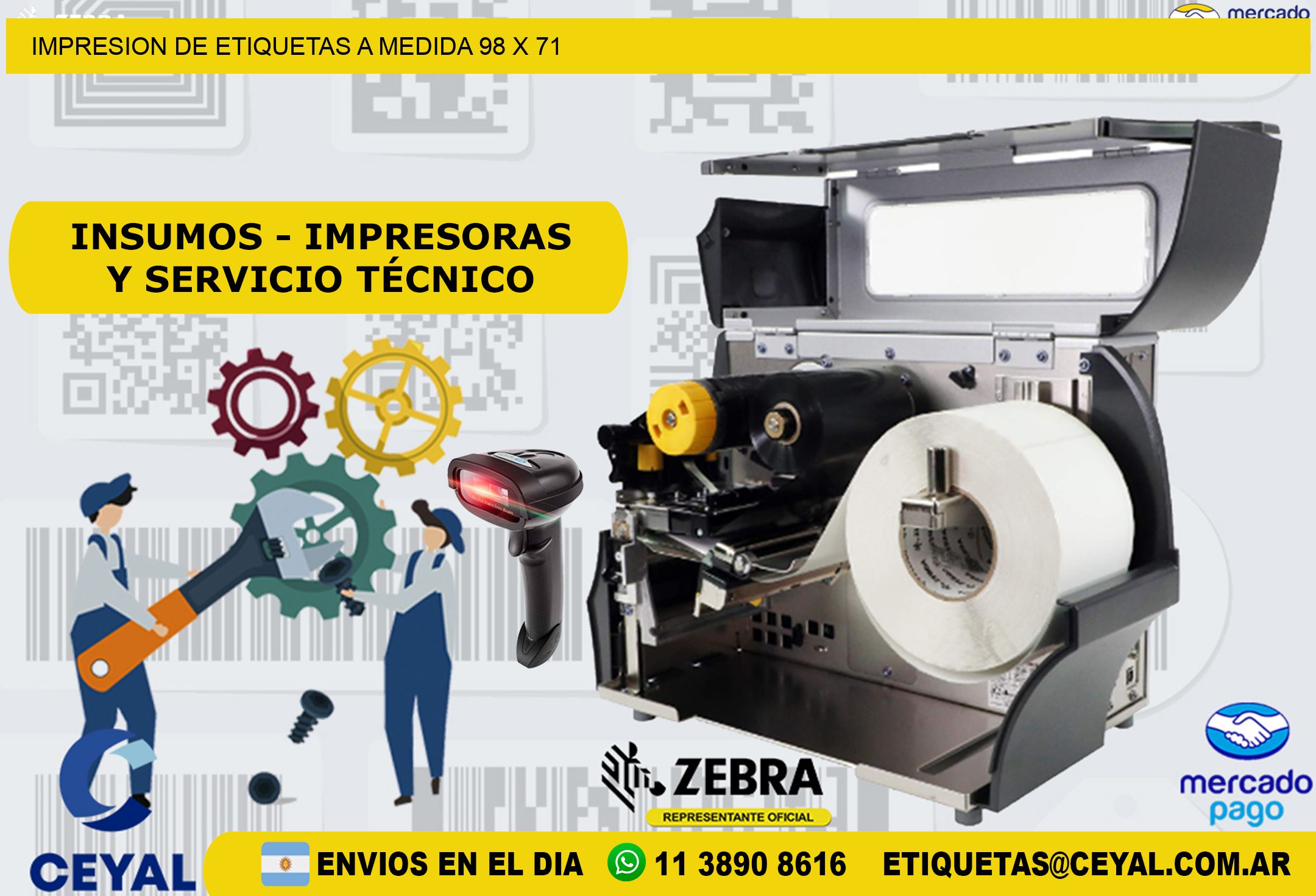 IMPRESION DE ETIQUETAS A MEDIDA 98 x 71