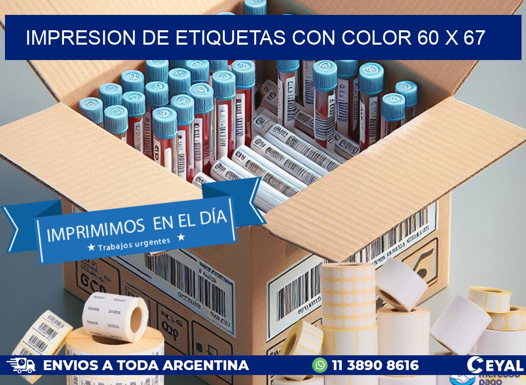 IMPRESION DE ETIQUETAS CON COLOR 60 x 67