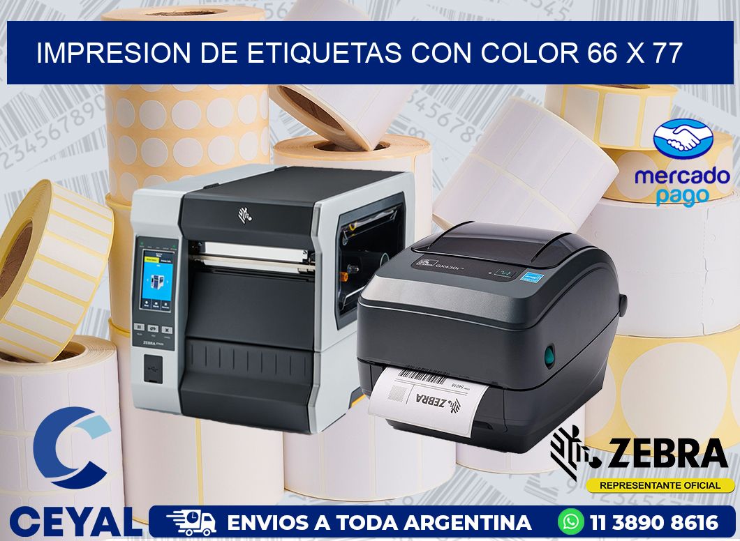 IMPRESION DE ETIQUETAS CON COLOR 66 x 77